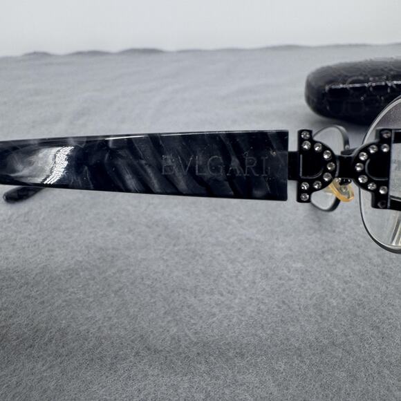 Bvlgari BV6131 Eyeglasses Frame 52-17-135 Black Oval Made in Italy COL.1 Case - Picture 5 of 9